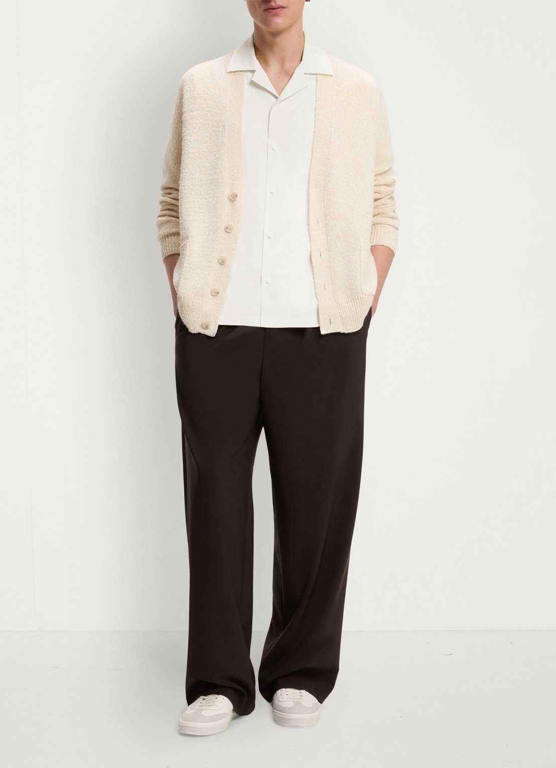 BOSS Regular fit overhemd in zijdeblend - voorkant 2 beige overflow-920 / beige