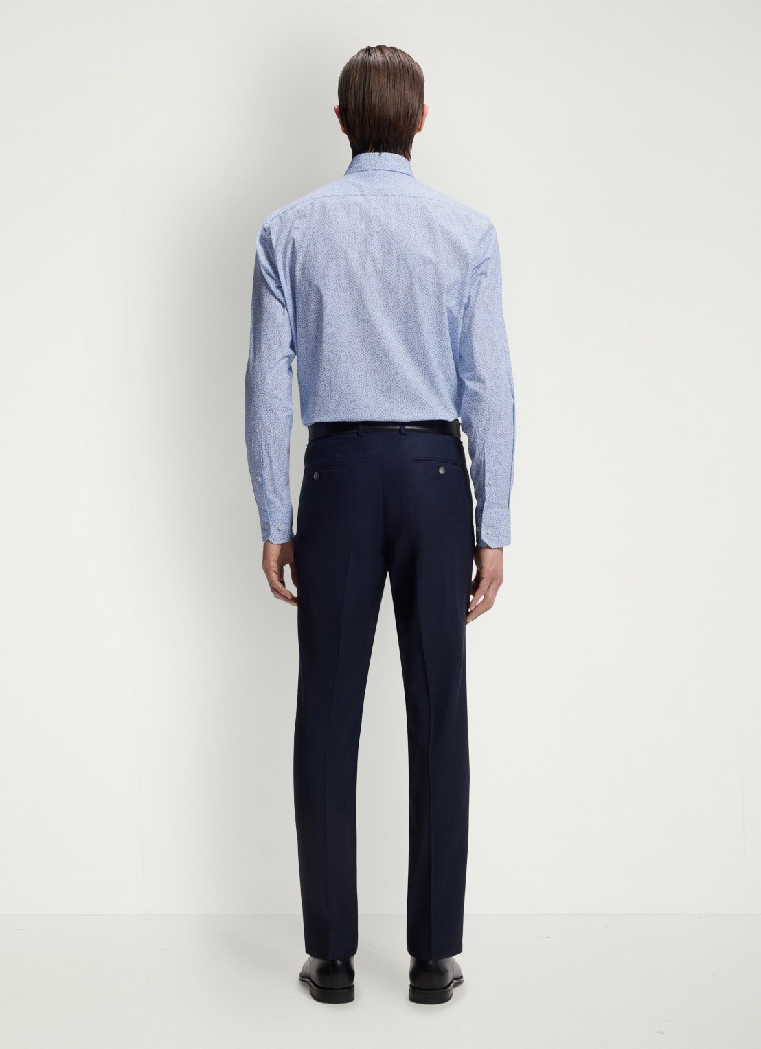 BOSS Regular fit overhemd met grafische print - achterkant 6 lichtblauw