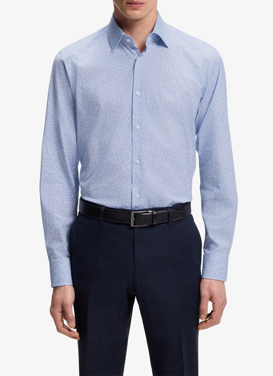 BOSS Regular fit overhemd met grafische print - detail 3 lichtblauw