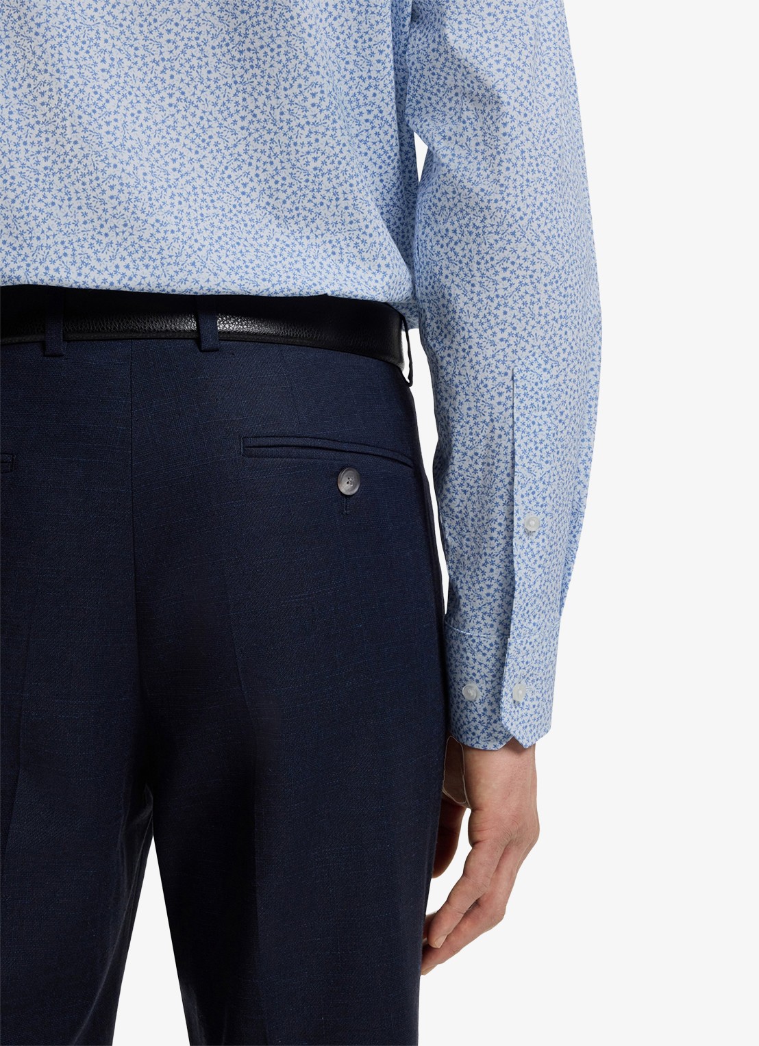 BOSS Regular fit overhemd met grafische print - detail 5 lichtblauw