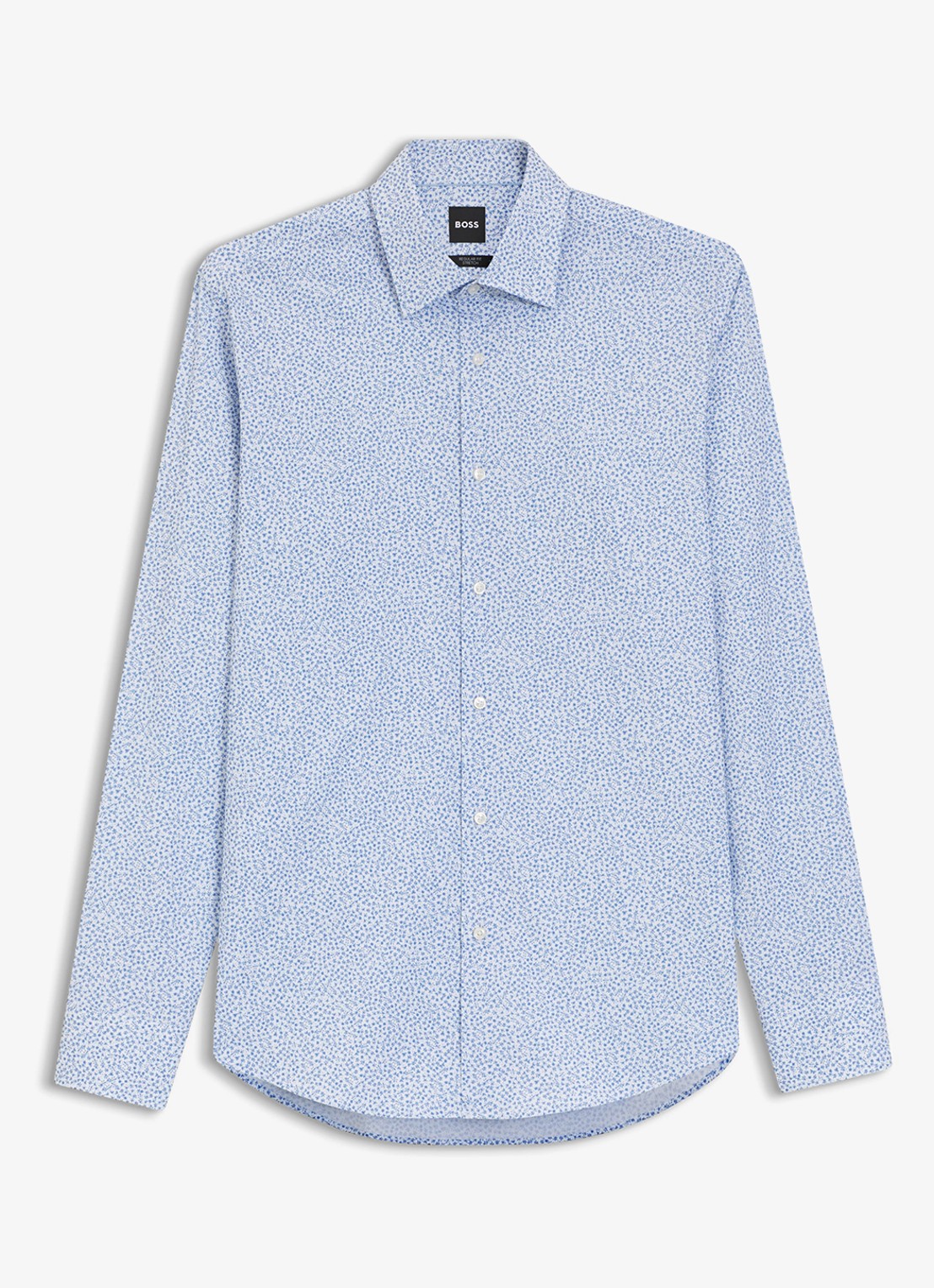 BOSS Regular fit overhemd met grafische print - voorkant lichtblauw