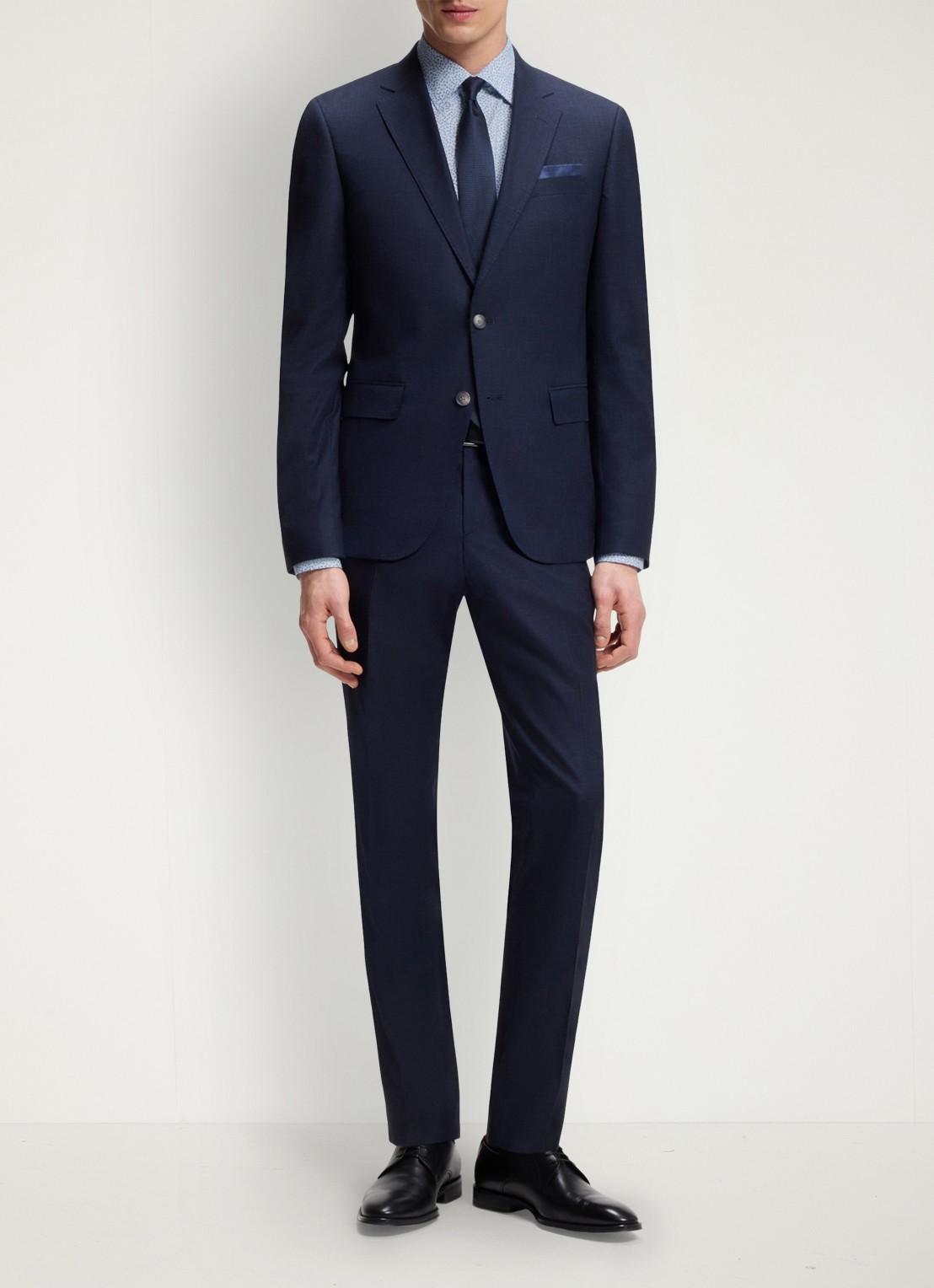 BOSS Regular fit overhemd met grafische print - voorkant 2 lichtblauw