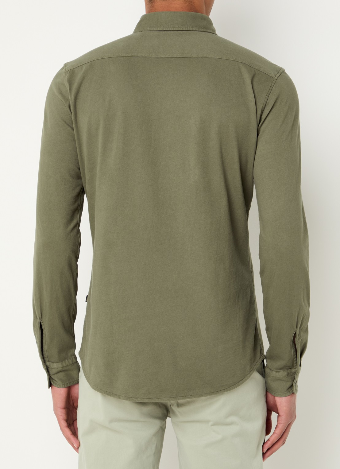 BOSS Regular fit overhemd met logo - achterkant 2 olijfgroen