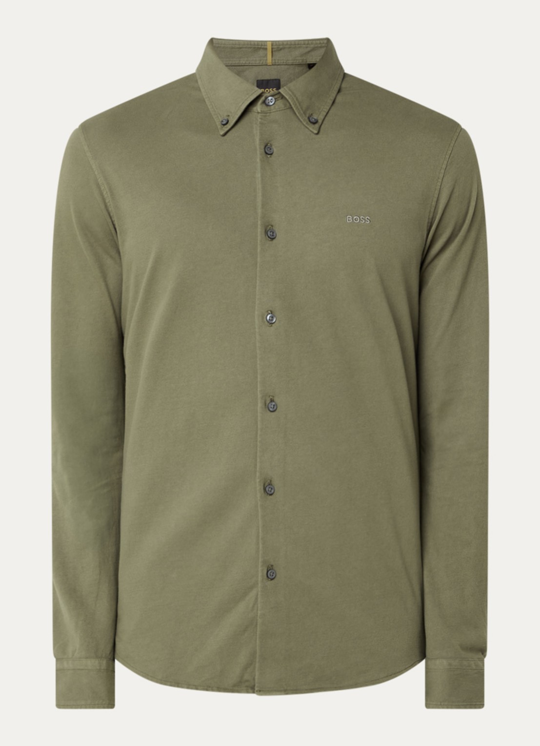 BOSS Regular fit overhemd met logo - voorkant 3 olijfgroen