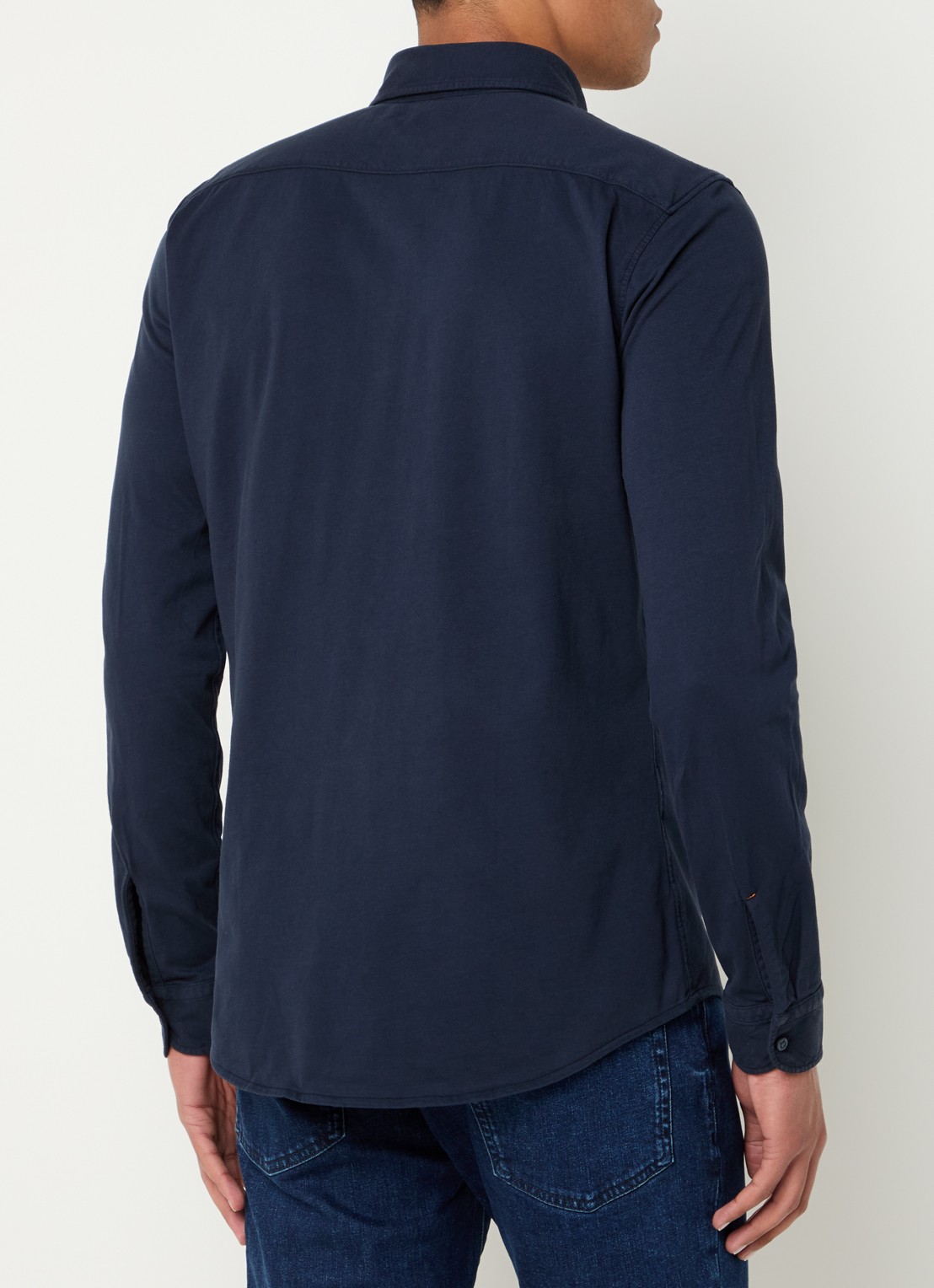 BOSS Regular fit overhemd met logo - achterkant donkerblauw