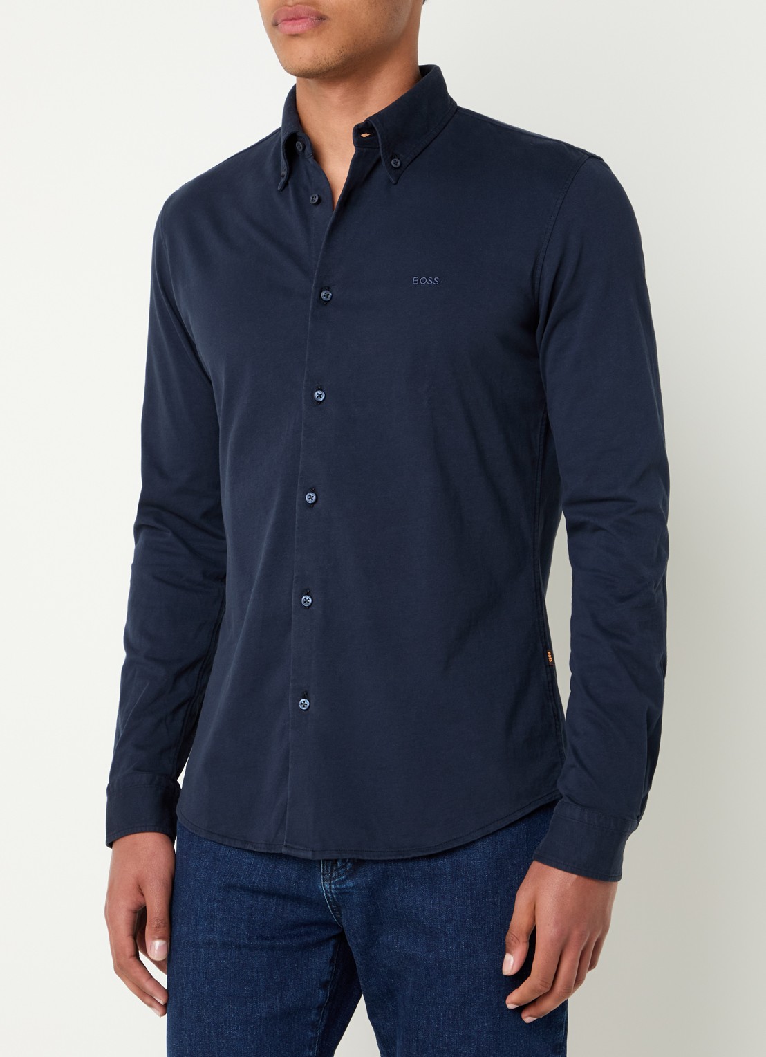 BOSS Regular fit overhemd met logo - detail 2 donkerblauw