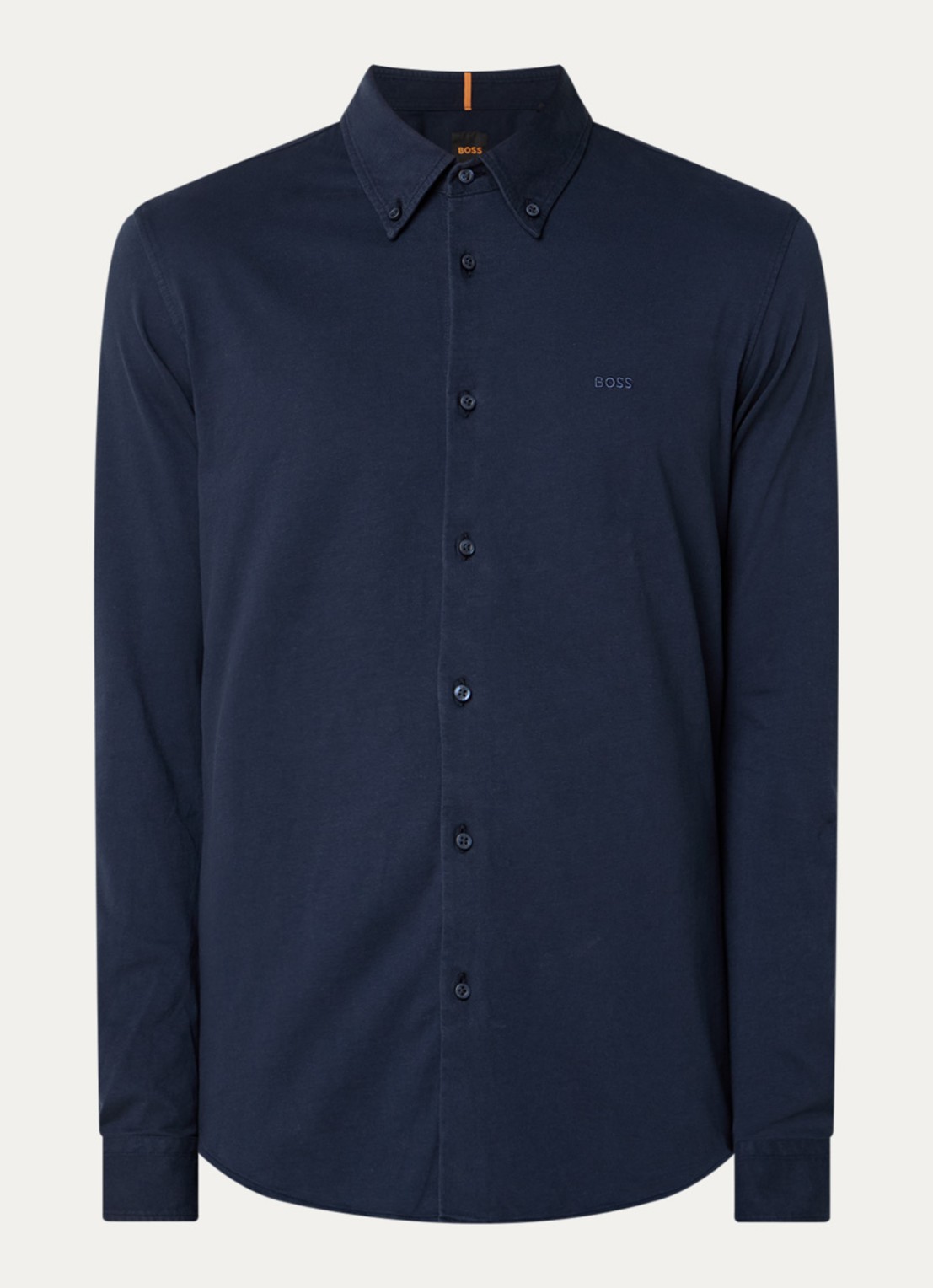 BOSS Regular fit overhemd met logo - voorkant 3 donkerblauw
