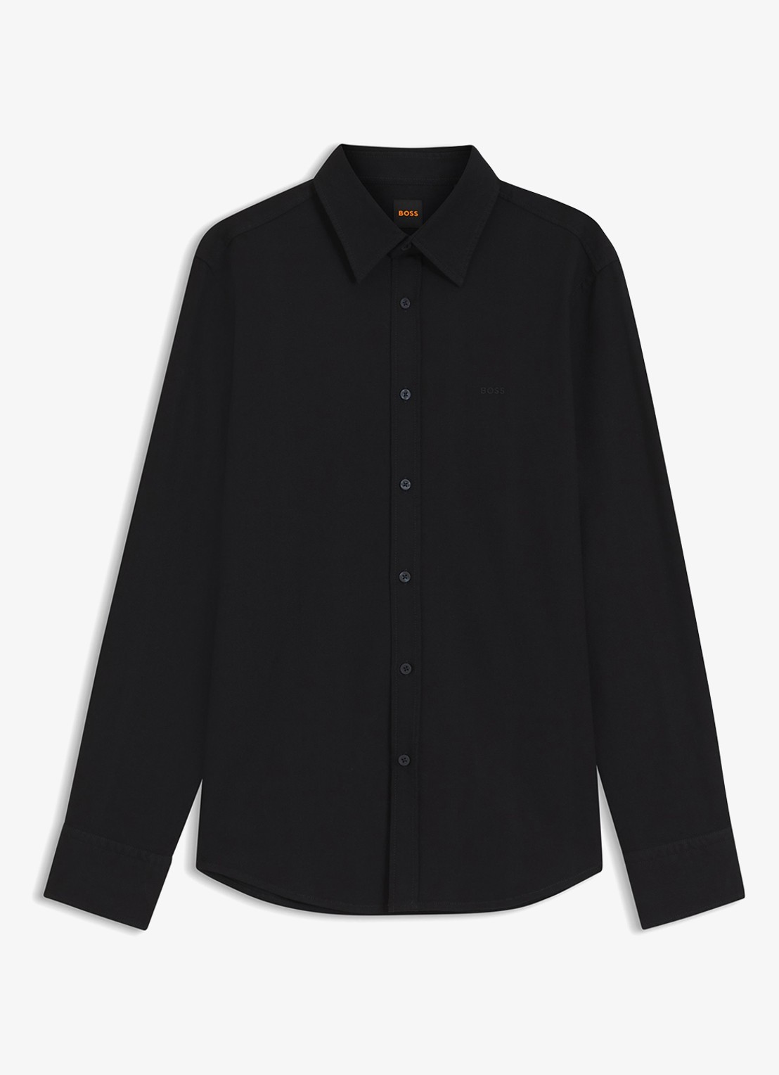 BOSS Regular fit overhemd met logo - voorkant 2 zwart