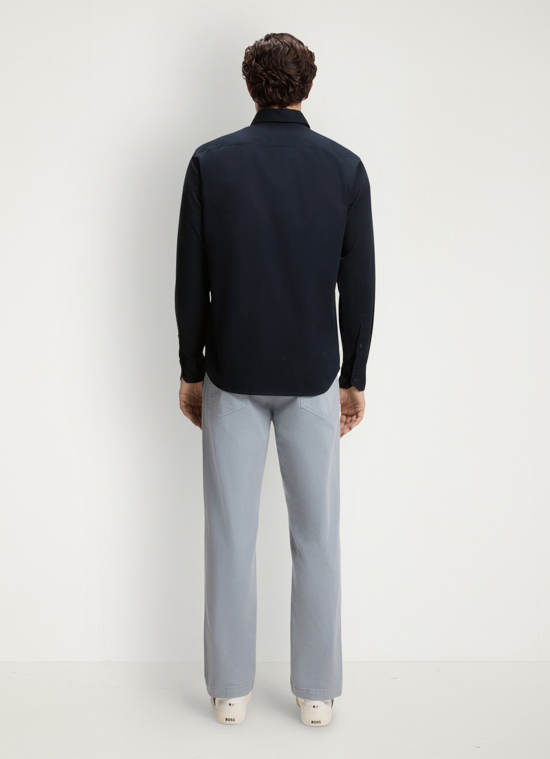 BOSS Regular fit overhemd met logo - achterkant 6 blauw