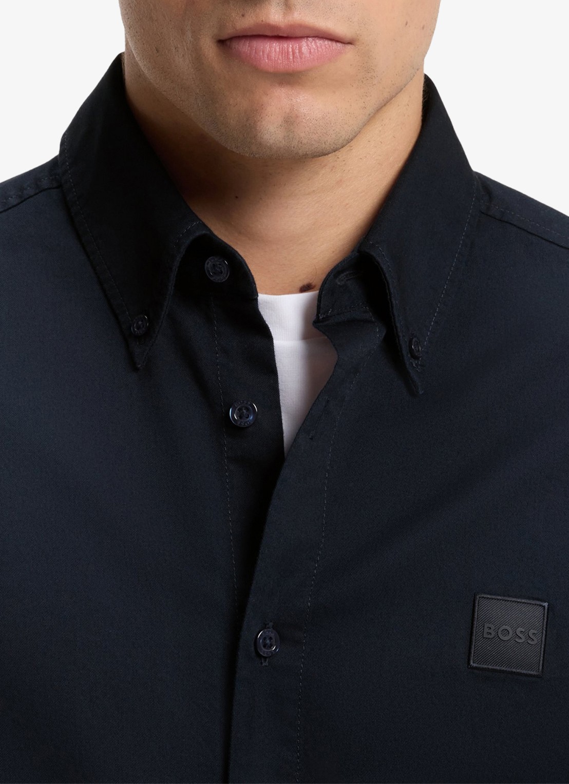 BOSS Regular fit overhemd met logo - detail 4 blauw