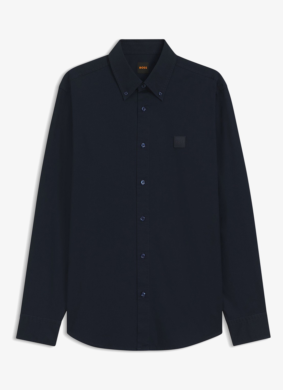 BOSS Regular fit overhemd met logo - voorkant blauw