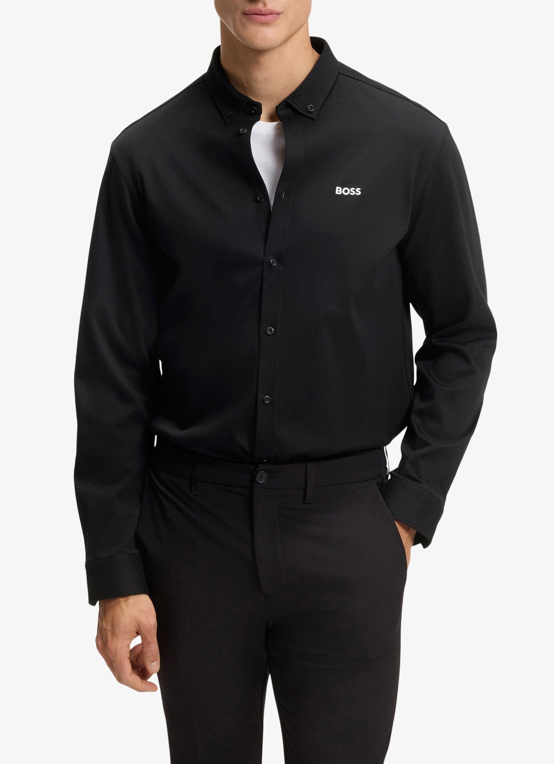 BOSS Regular fit overhemd met logo - detail 2 zwart