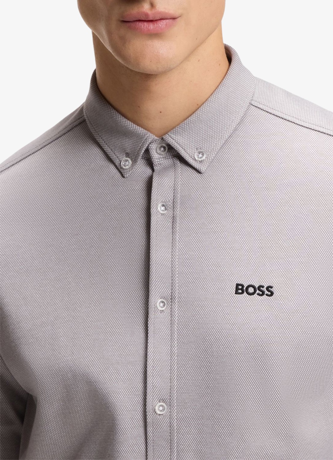 BOSS Regular fit overhemd met logo - detail 3 grijs