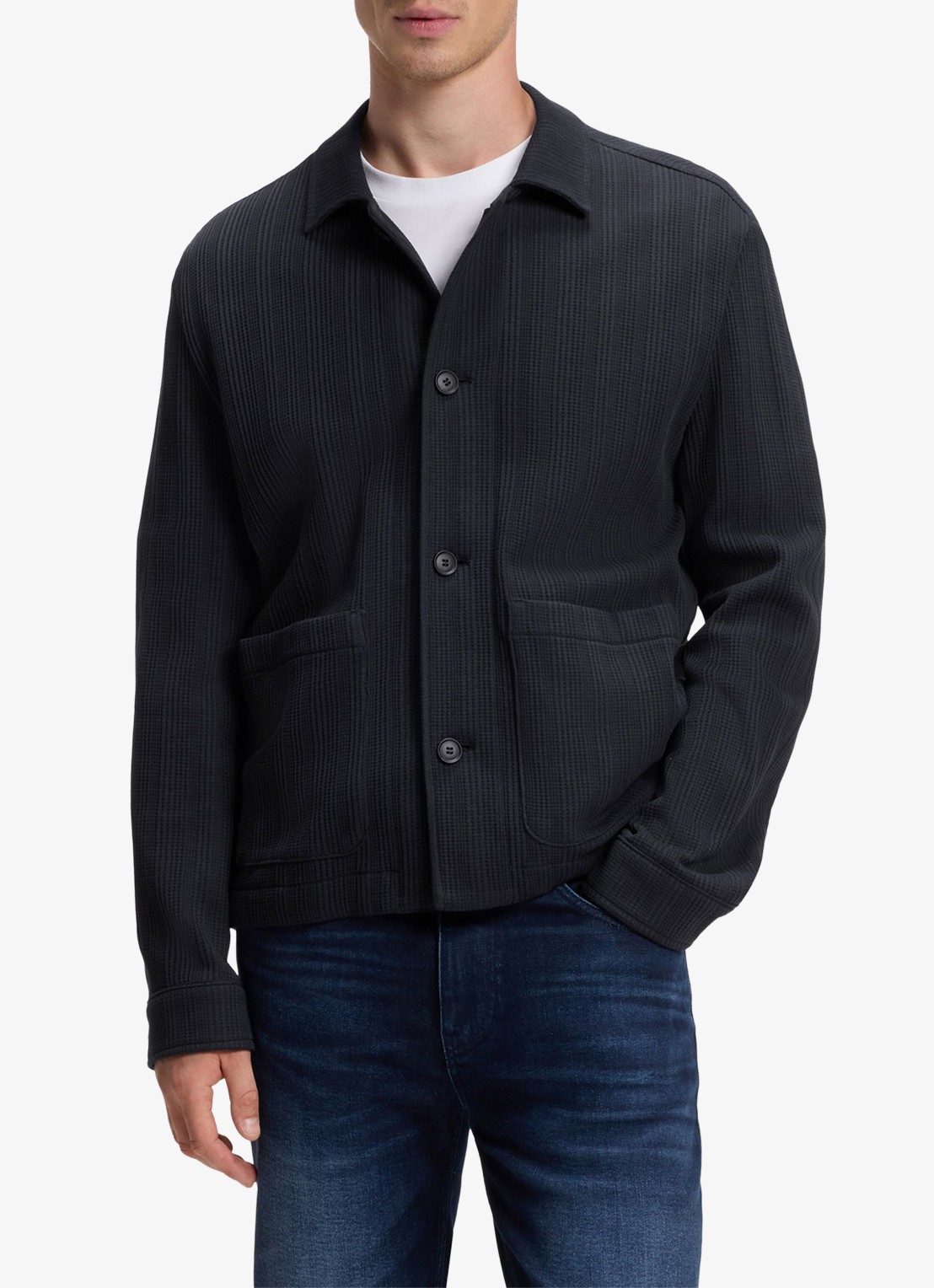 BOSS Regular fit overhemd met opgestikte zakken - detail 4 donkerblauw