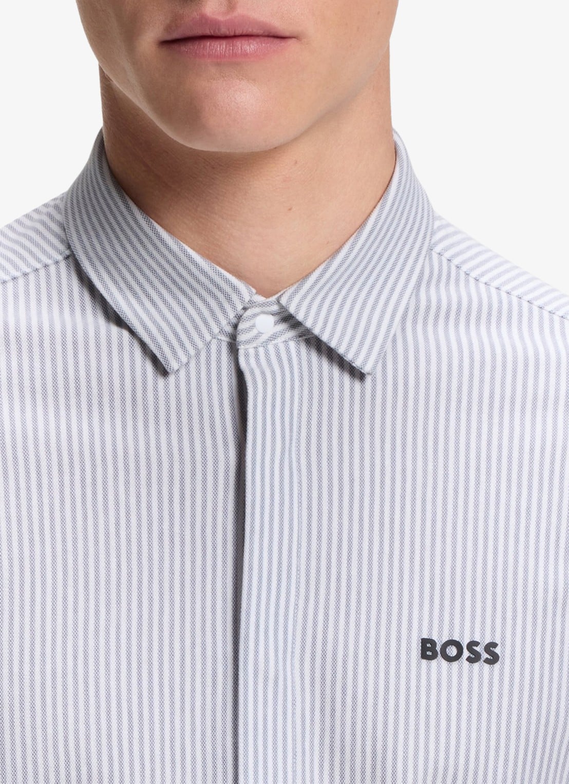 BOSS Regular fit overhemd met streepprint - detail 2 dark grey-026