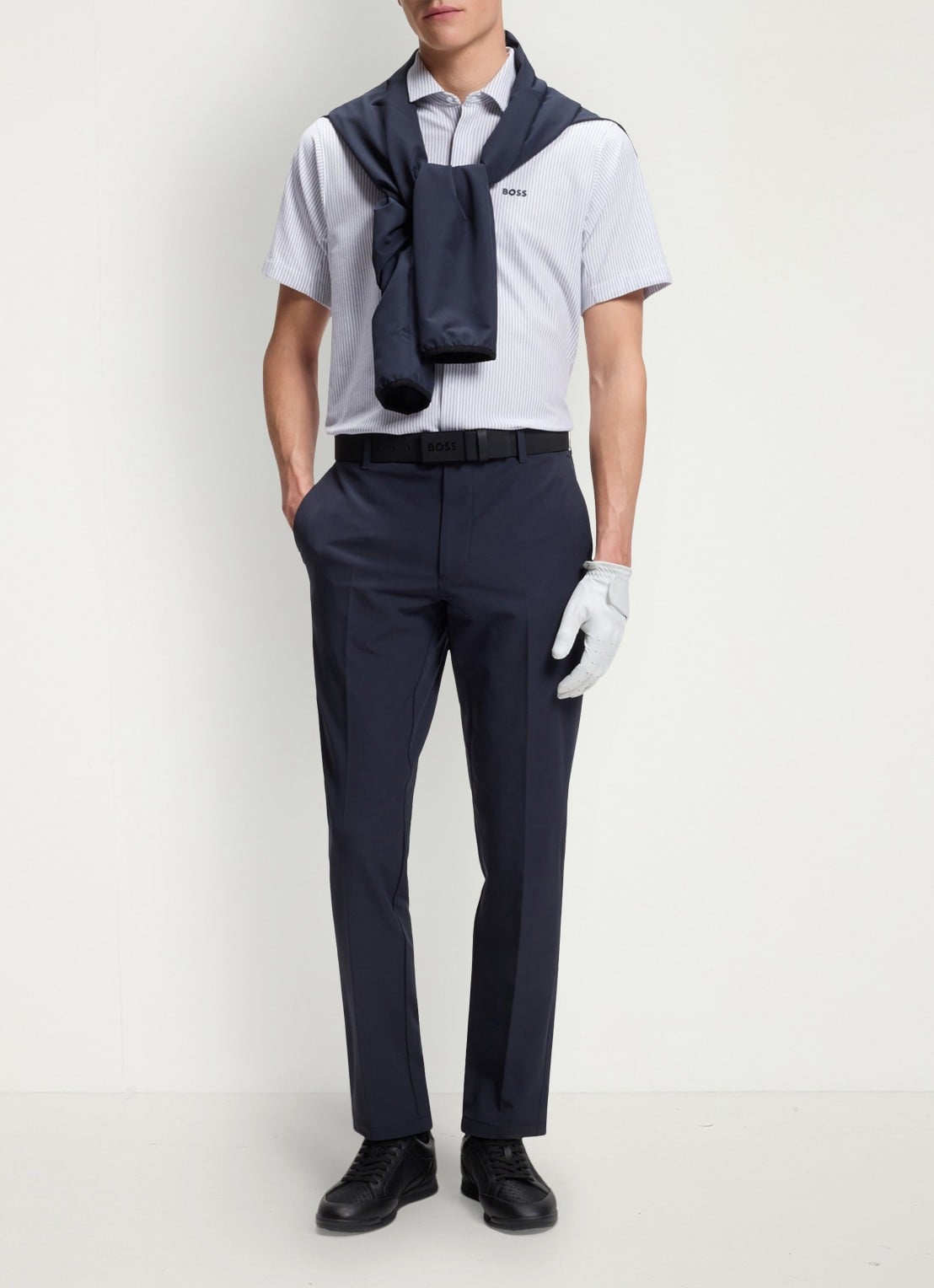 BOSS Regular fit overhemd met streepprint - voorkant 5 dark grey-026