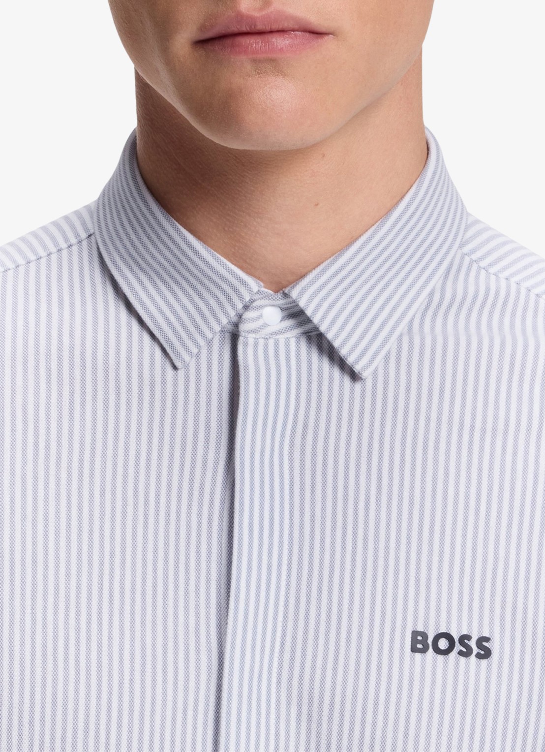 BOSS Regular fit overhemd met streepprint - detail 2 dark grey-026