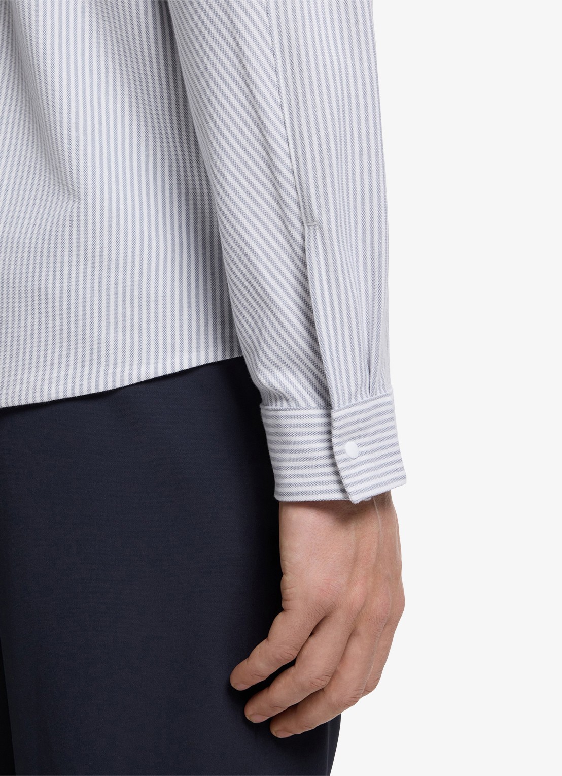 BOSS Regular fit overhemd met streepprint - detail 3 dark grey-026