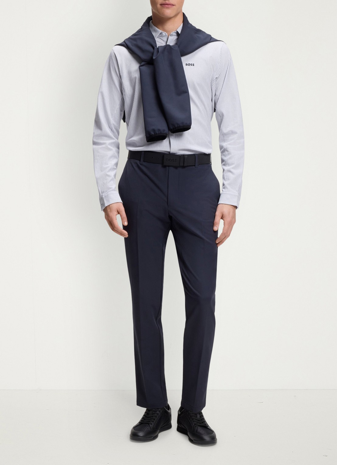 BOSS Regular fit overhemd met streepprint - voorkant 5 dark grey-026
