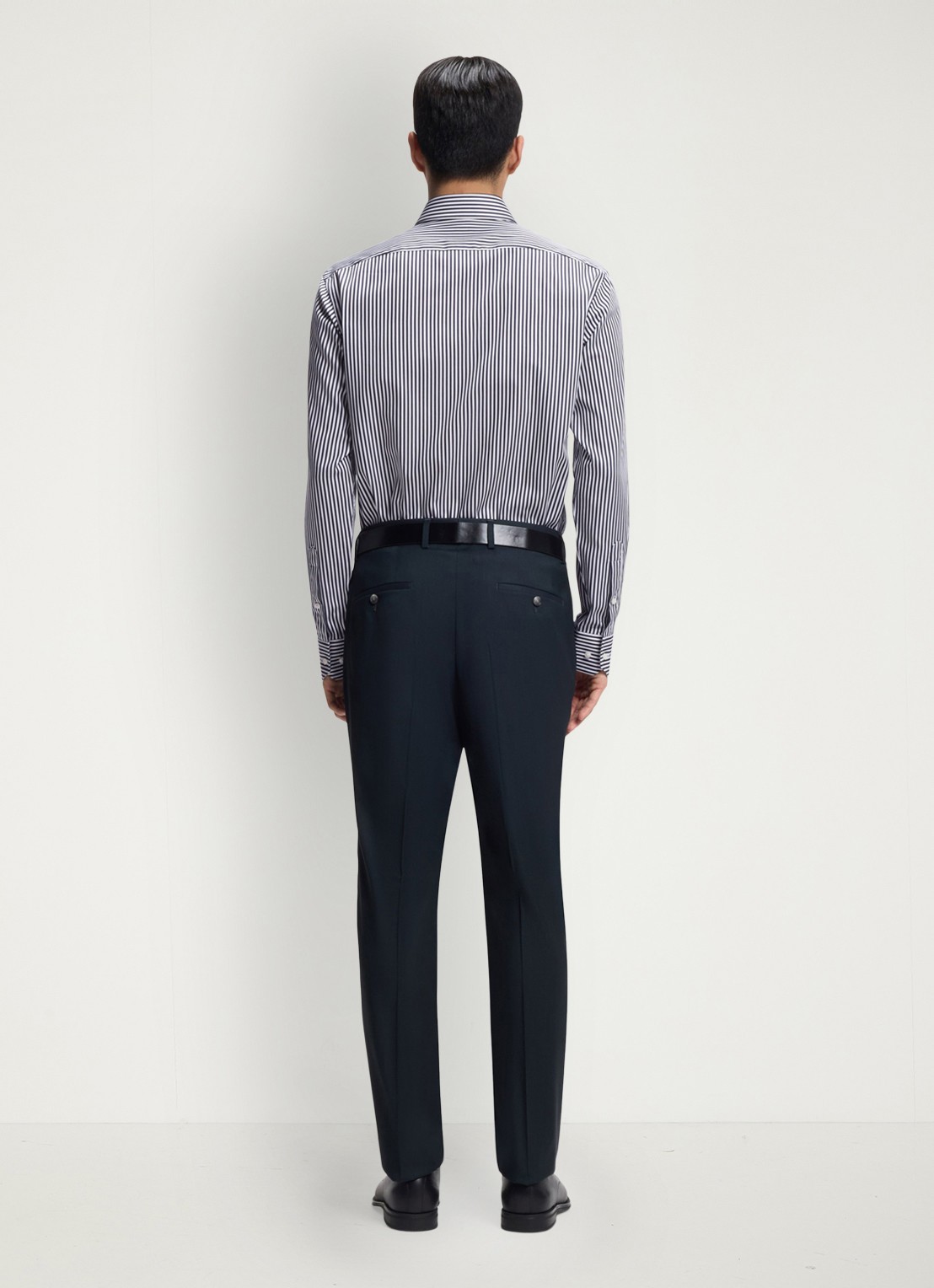 BOSS Regular fit overhemd met streepprint - achterkant 4 donkerblauw