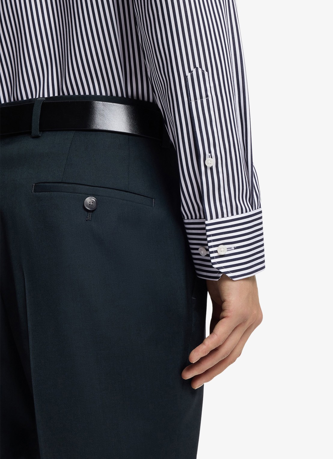 BOSS Regular fit overhemd met streepprint - detail 3 donkerblauw
