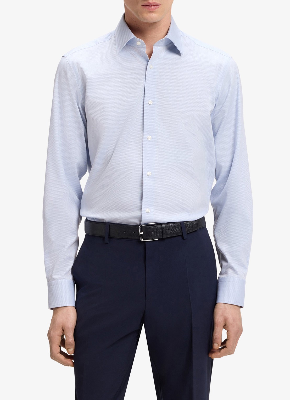 BOSS Regular-fit overhemd met stretch - detail 4 lichtblauw