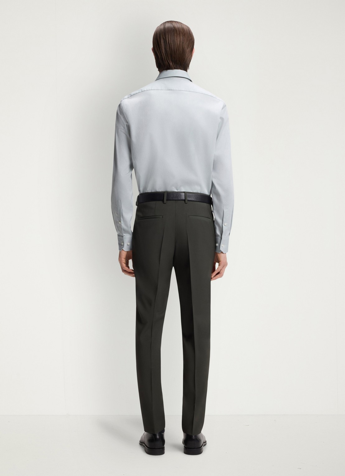 BOSS Regular-fit overhemd met stretch - achterkant 3 open green-373