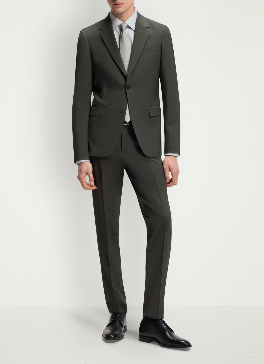 BOSS Regular-fit overhemd met stretch - voorkant 2 open green-373