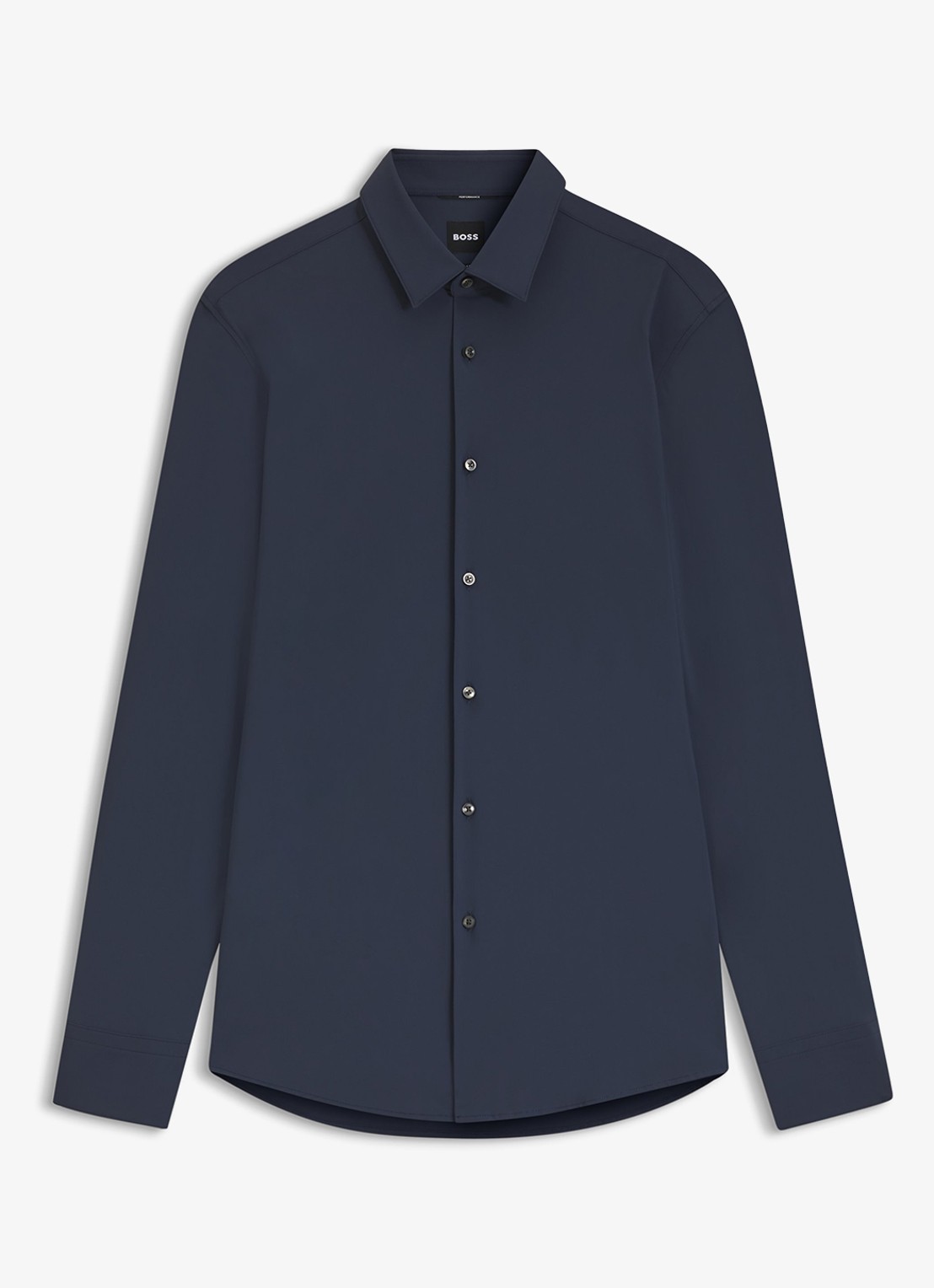 BOSS Regular fit overhemd met stretch - voorkant donkerblauw