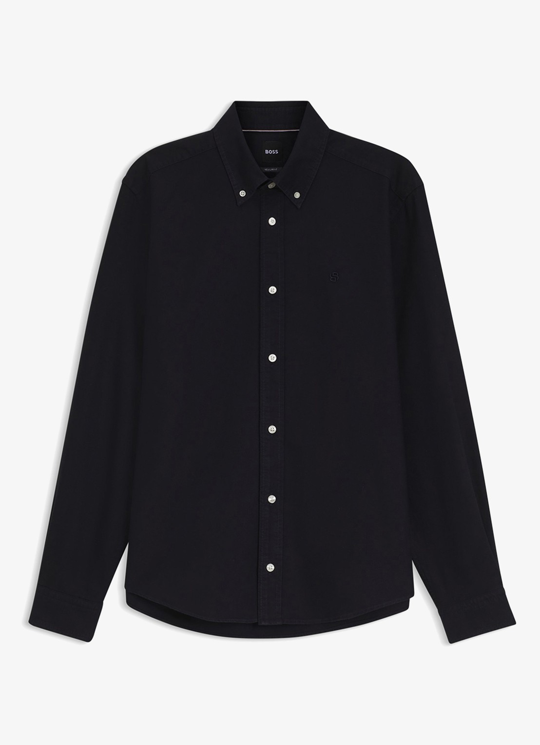 BOSS Regular fit overhemd met stretch - voorkant blauw