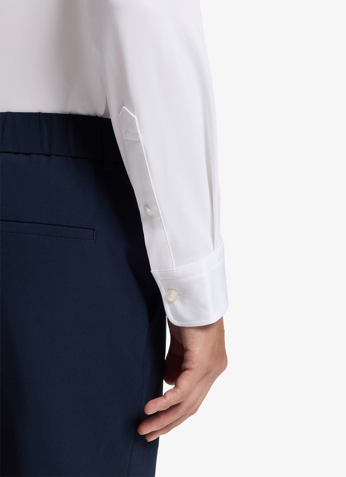 BOSS Regular fit overhemd met stretch - detail wit