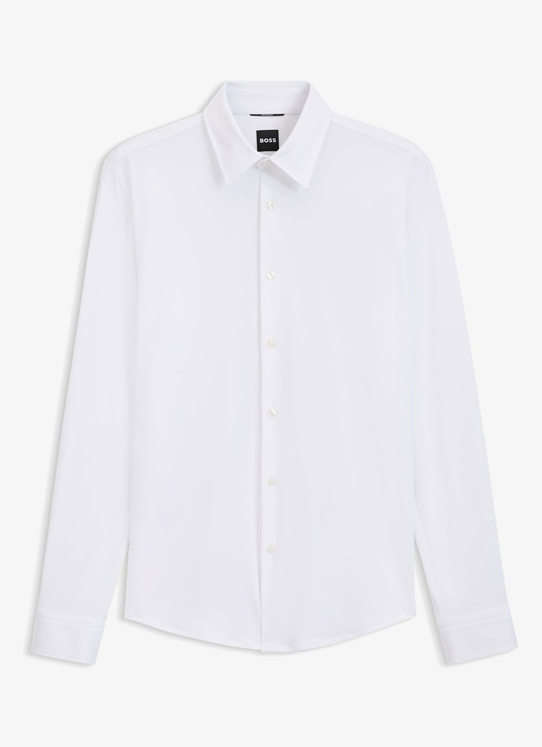 BOSS Regular fit overhemd met stretch - voorkant 4 wit