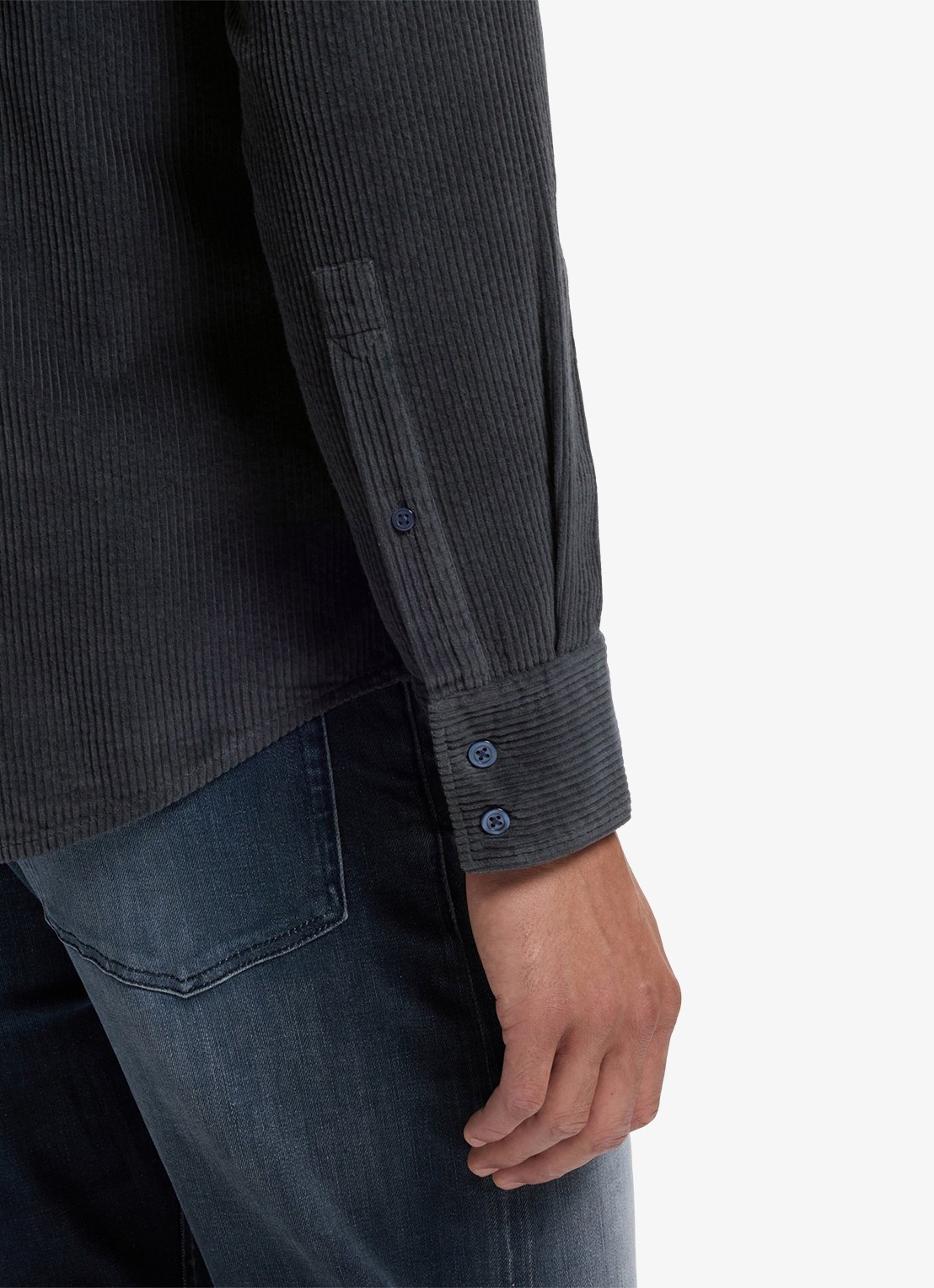 BOSS Regular fit overhemd van corduroy - detail 3 blauw