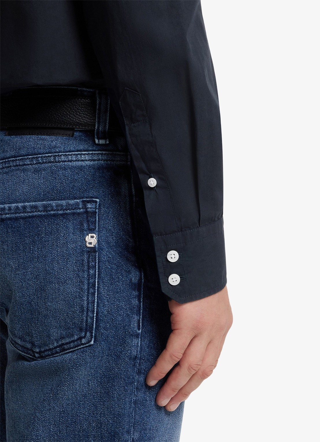 BOSS Regular fit overhemd van katoen - detail 3 blauw