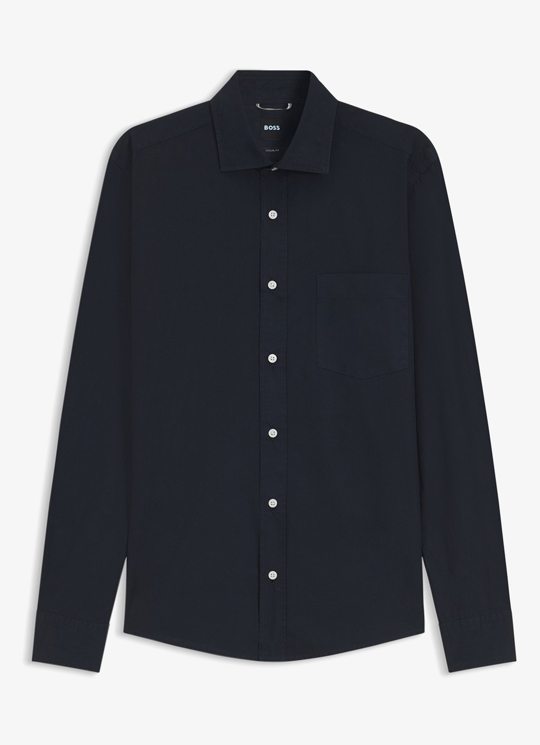BOSS Regular fit overhemd van katoen - voorkant 5 blauw