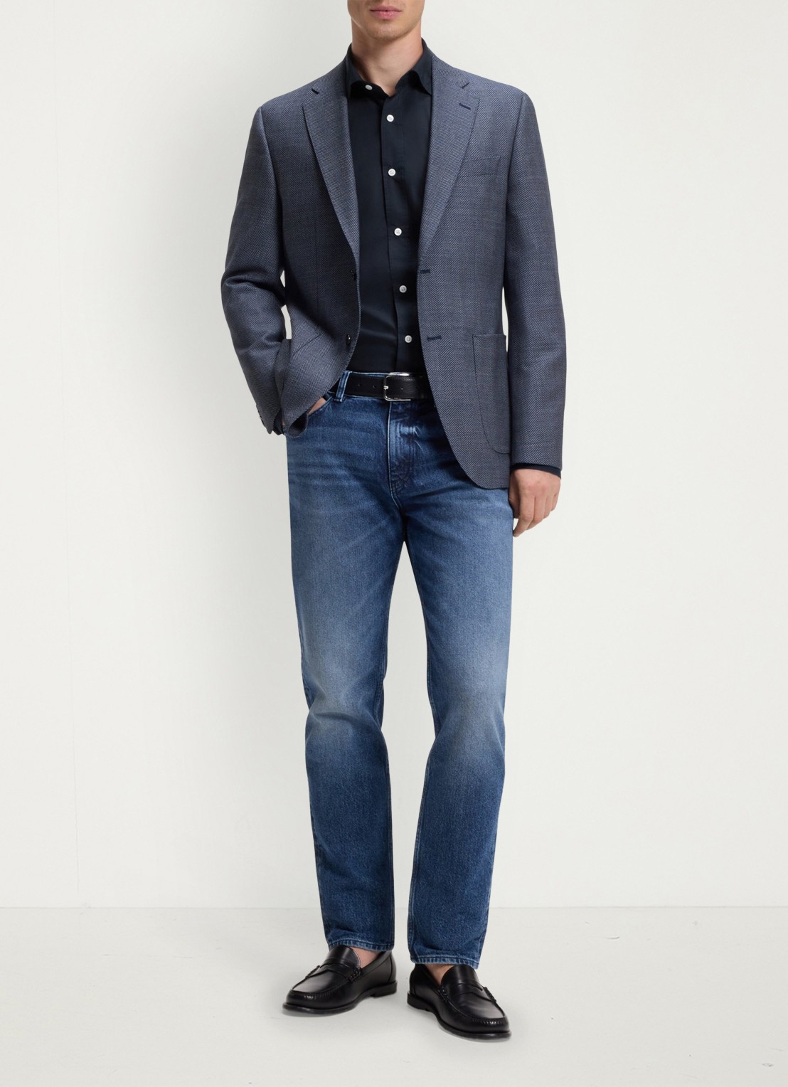 BOSS Regular fit overhemd van katoen - voorkant 6 blauw