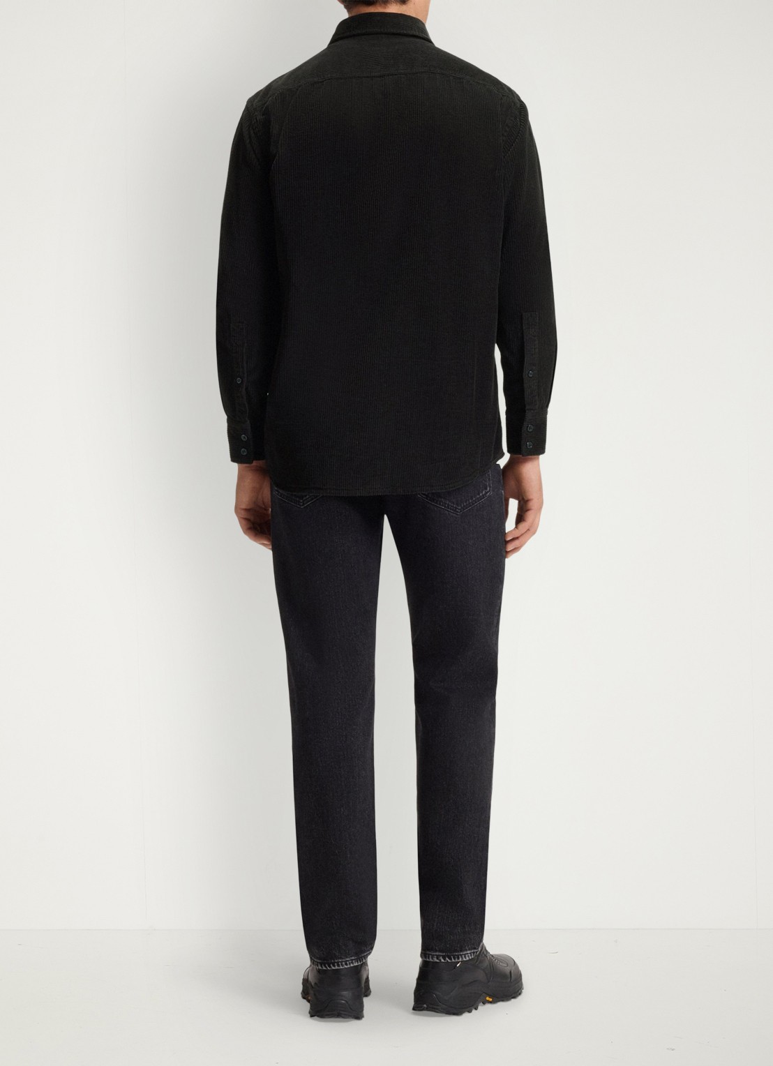BOSS Regular-fit overhemd van katoenen corduroy - achterkant zwart