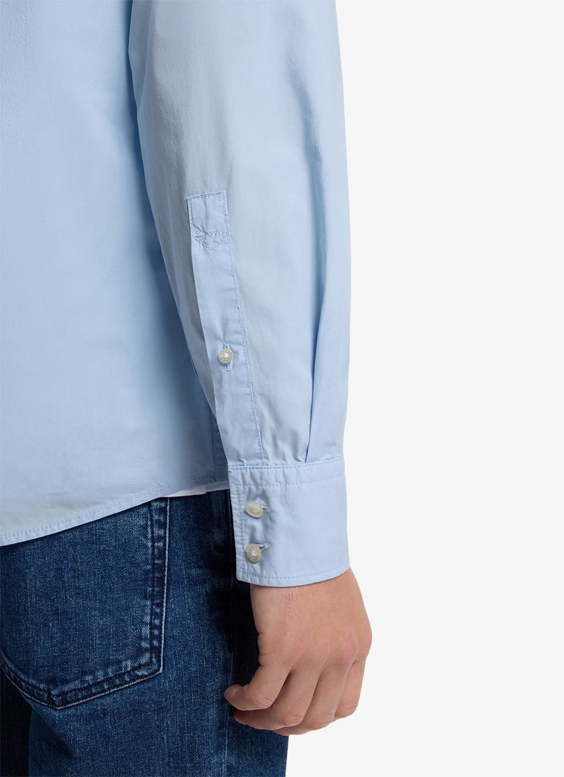 BOSS Regular-fit overhemd van katoenen popeline - detail 7 open blue-460 / blauw