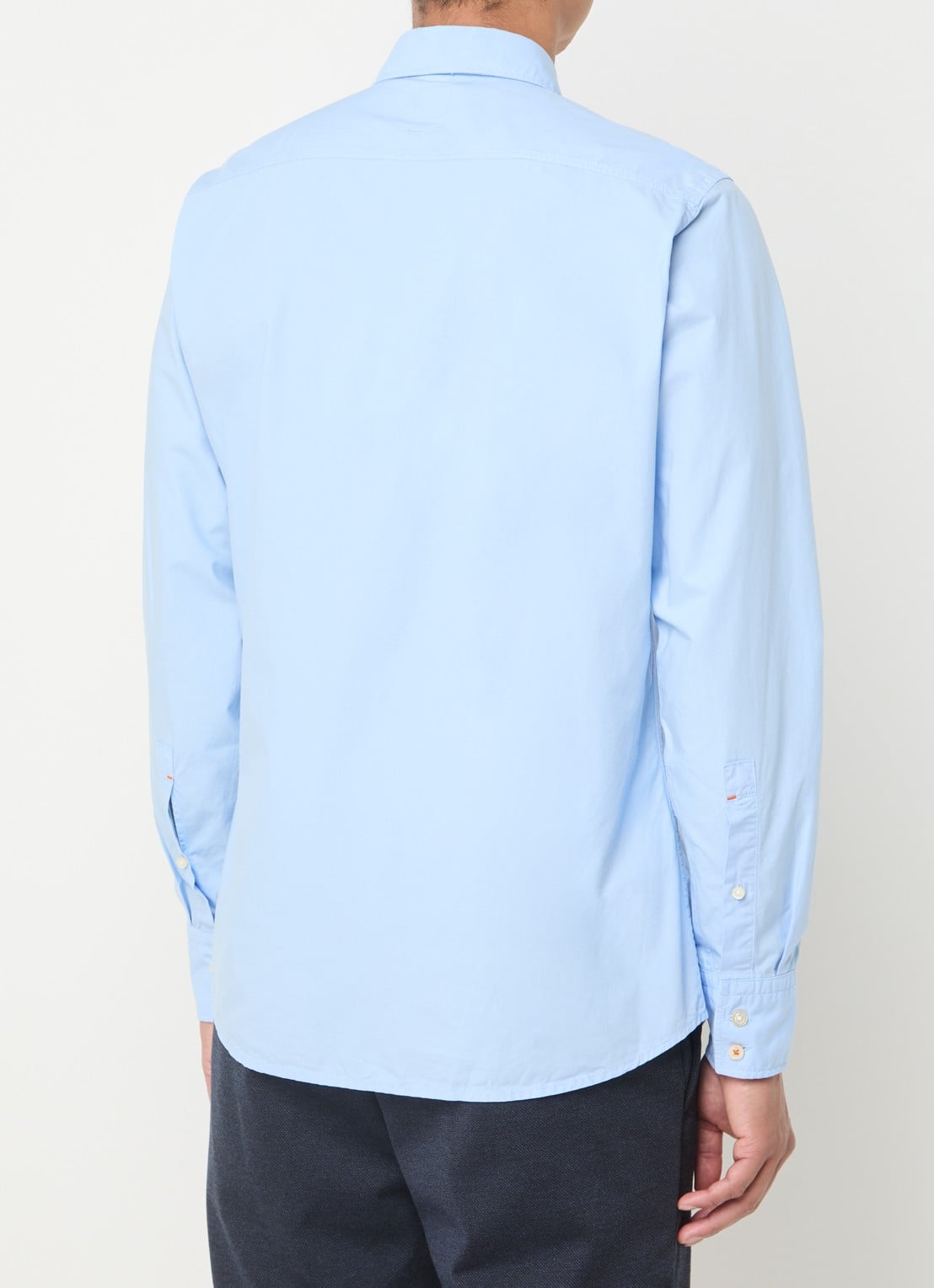 BOSS Regular-fit overhemd van katoenen popeline - achterkant 3 open blue-472 / lichtblauw
