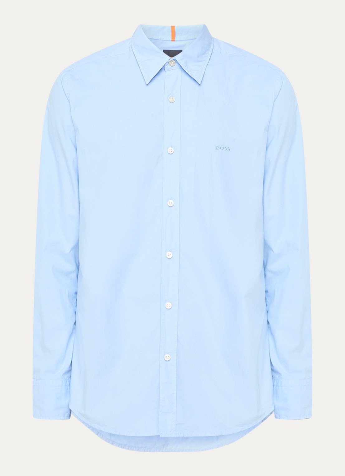 BOSS Regular-fit overhemd van katoenen popeline - voorkant open blue-472 / lichtblauw