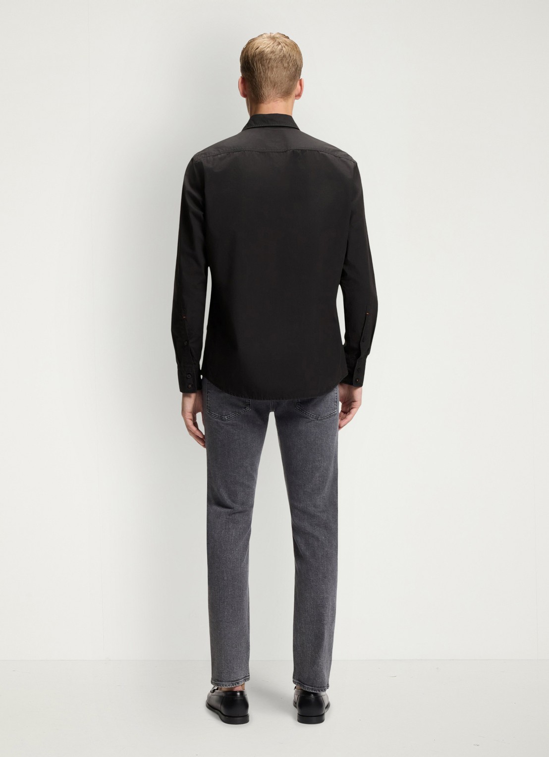 BOSS Regular-fit overhemd van katoenen popeline - achterkant 8 black-001 / zwart