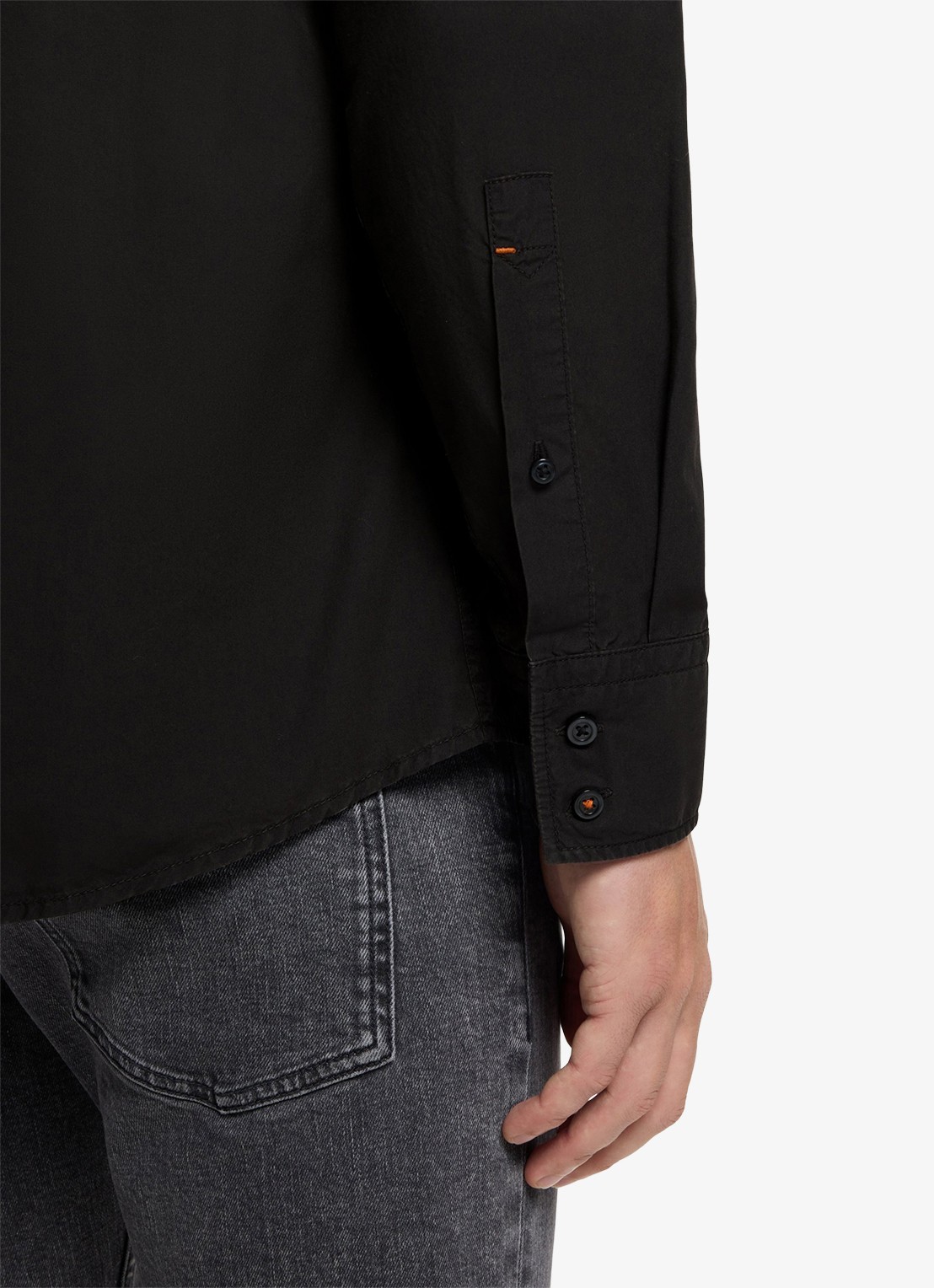 BOSS Regular-fit overhemd van katoenen popeline - detail 3 black-001 / zwart