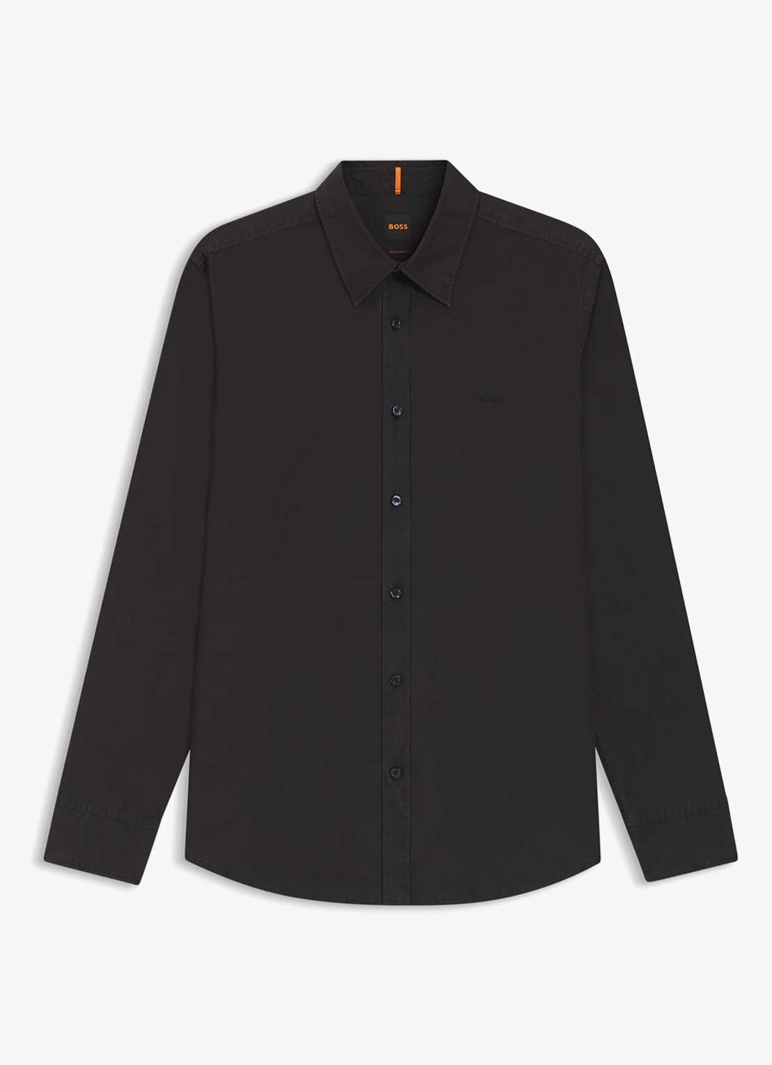 BOSS Regular-fit overhemd van katoenen popeline - voorkant 5 black-001 / zwart