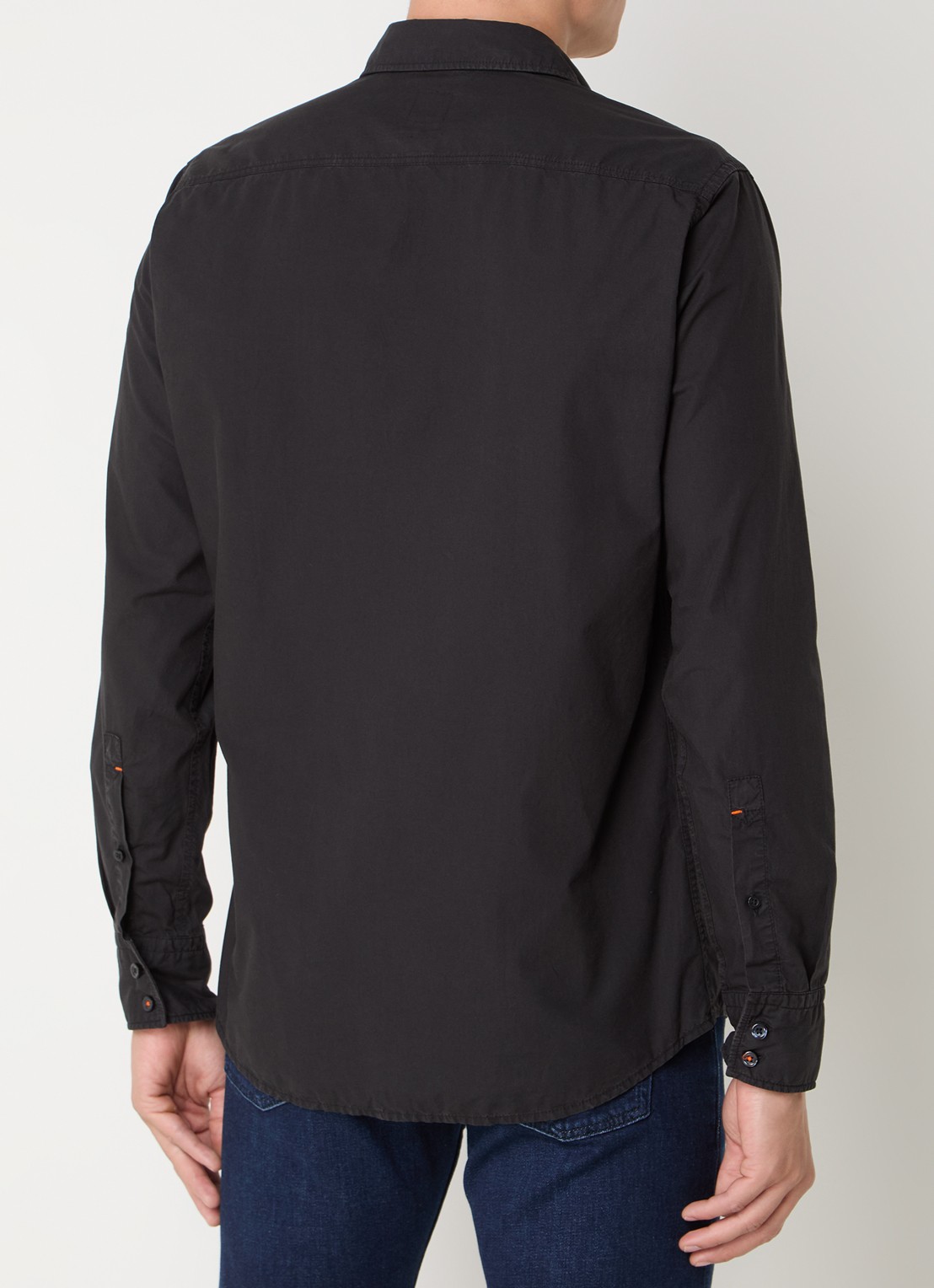 BOSS Regular-fit overhemd van katoenen popeline - achterkant 9 black-001 / zwart
