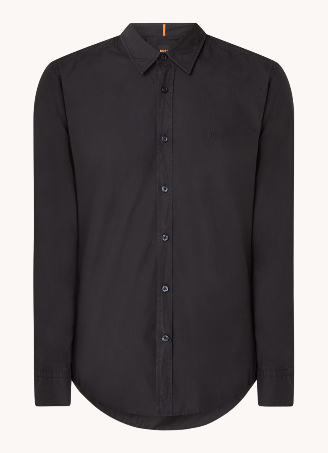 BOSS Regular-fit overhemd van katoenen popeline - voorkant 7 black-001 / zwart