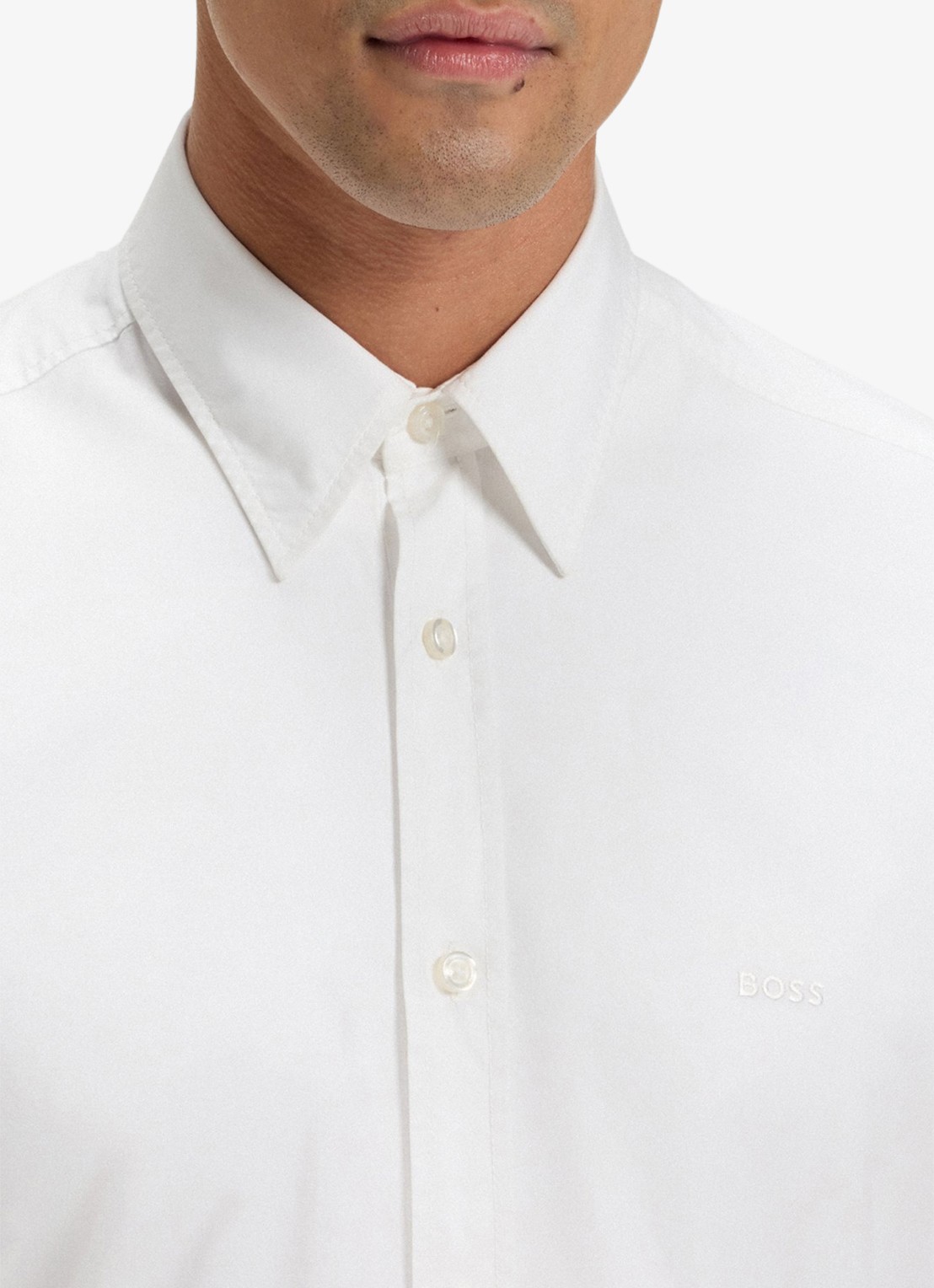 BOSS Regular-fit overhemd van katoenen popeline - detail 3 white-100 / wit