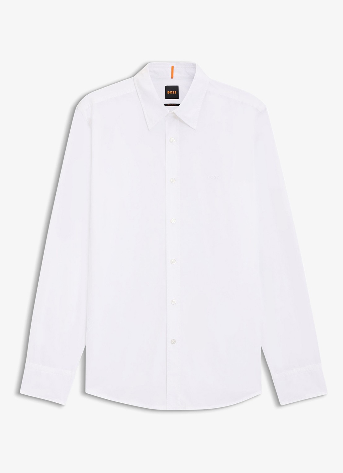 BOSS Regular-fit overhemd van katoenen popeline - voorkant 7 white-100 / wit