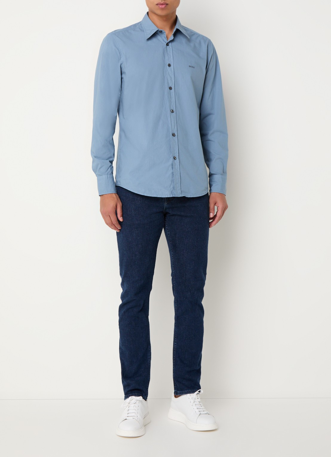 BOSS Regular-fit overhemd van katoenen popeline - voorkant 3 light/pastel blue-459 / blauw
