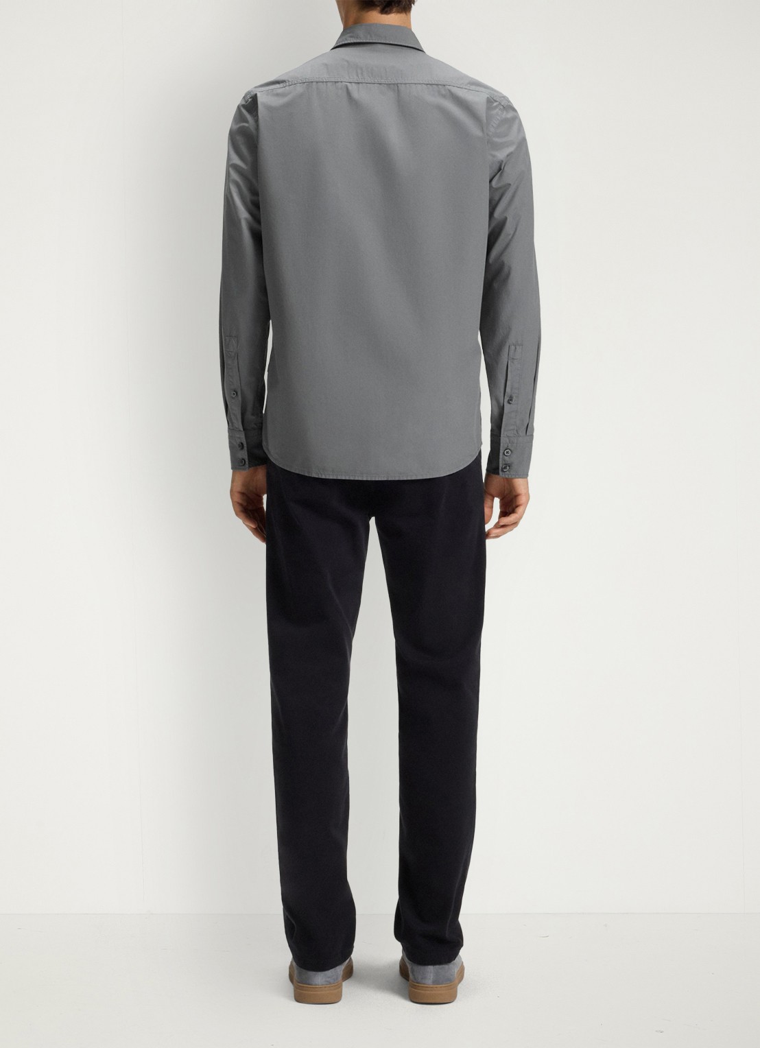 BOSS Regular-fit overhemd van katoenen popeline - achterkant open grey-062 / grijs