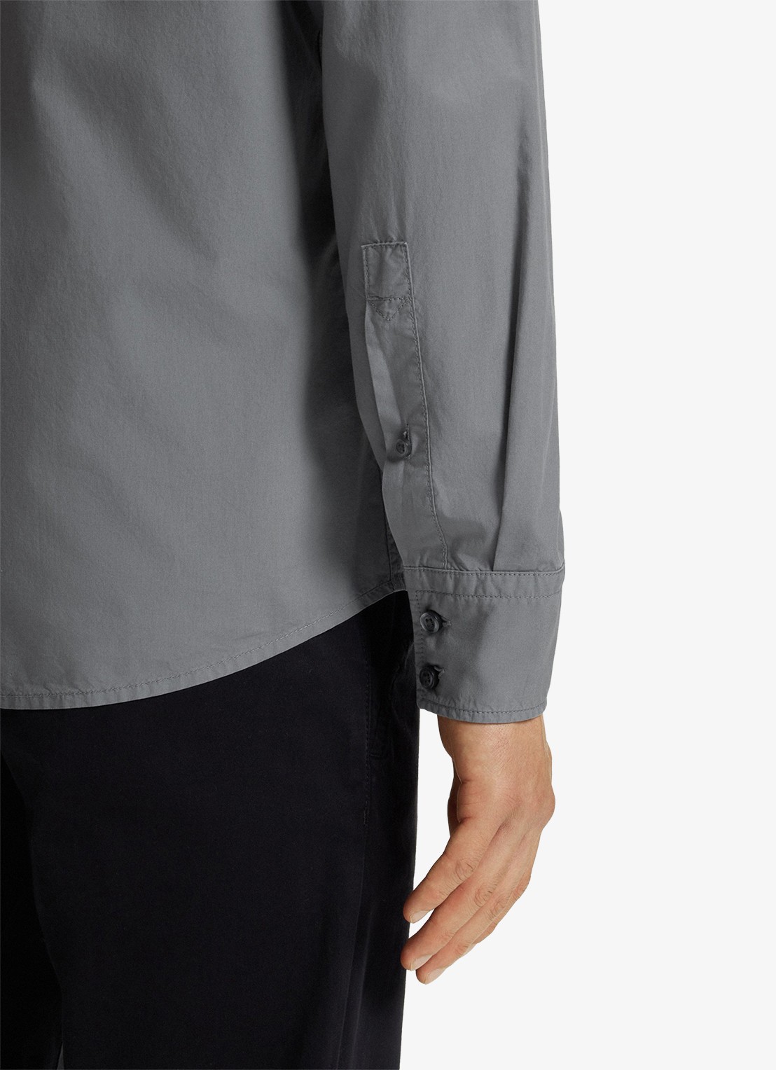 BOSS Regular-fit overhemd van katoenen popeline - detail 6 open grey-062 / grijs